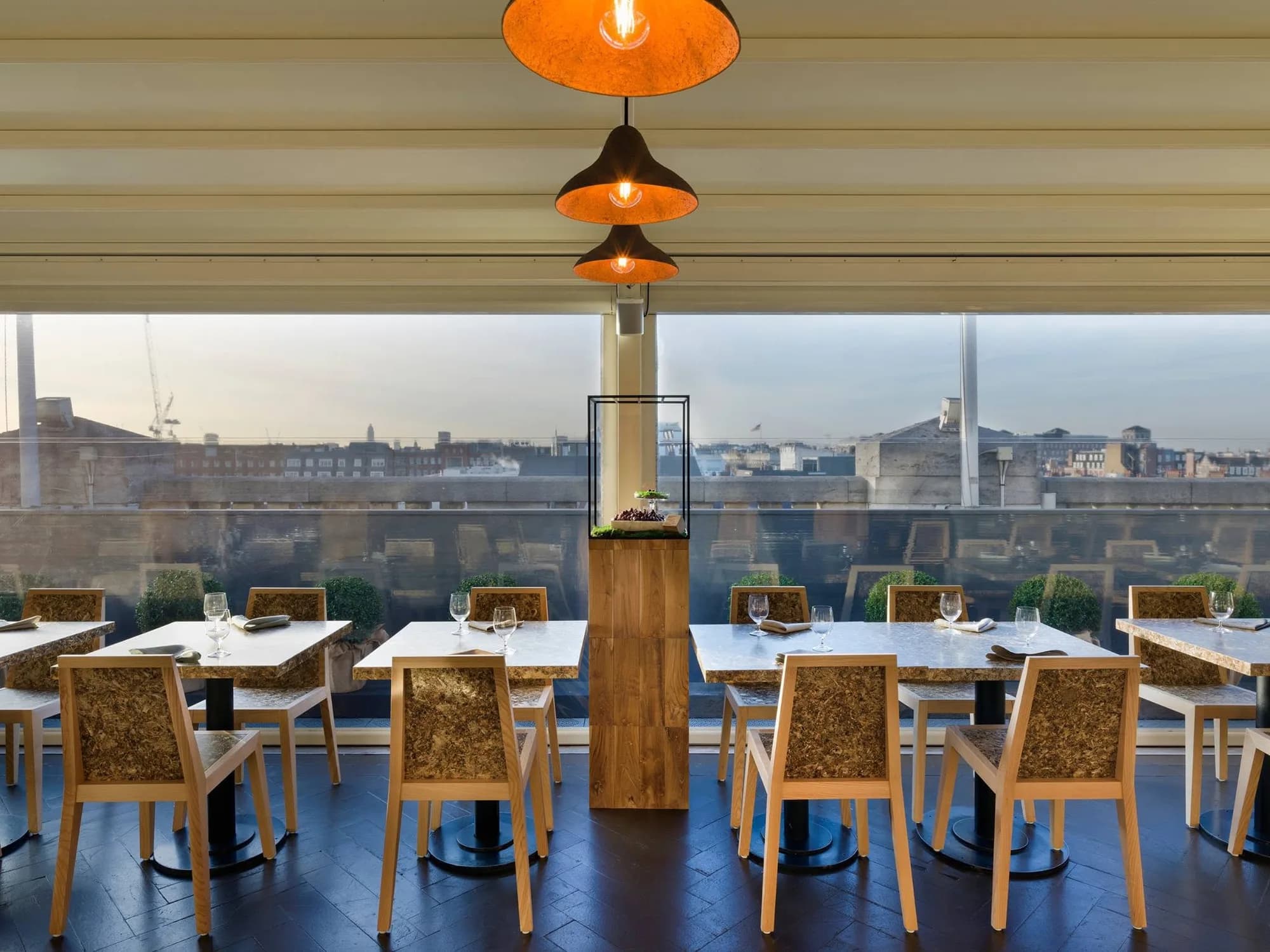 Dining tables and chairs in Thistle Board at the Selfridges London Restaurant