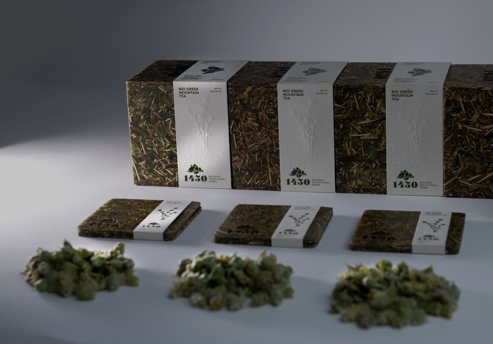 1450 tea boxes and coasters with loose herbs